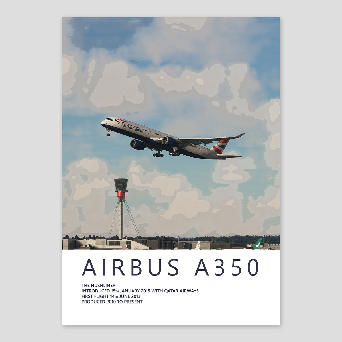 British Airways Airbus A350 Heathrow Poster