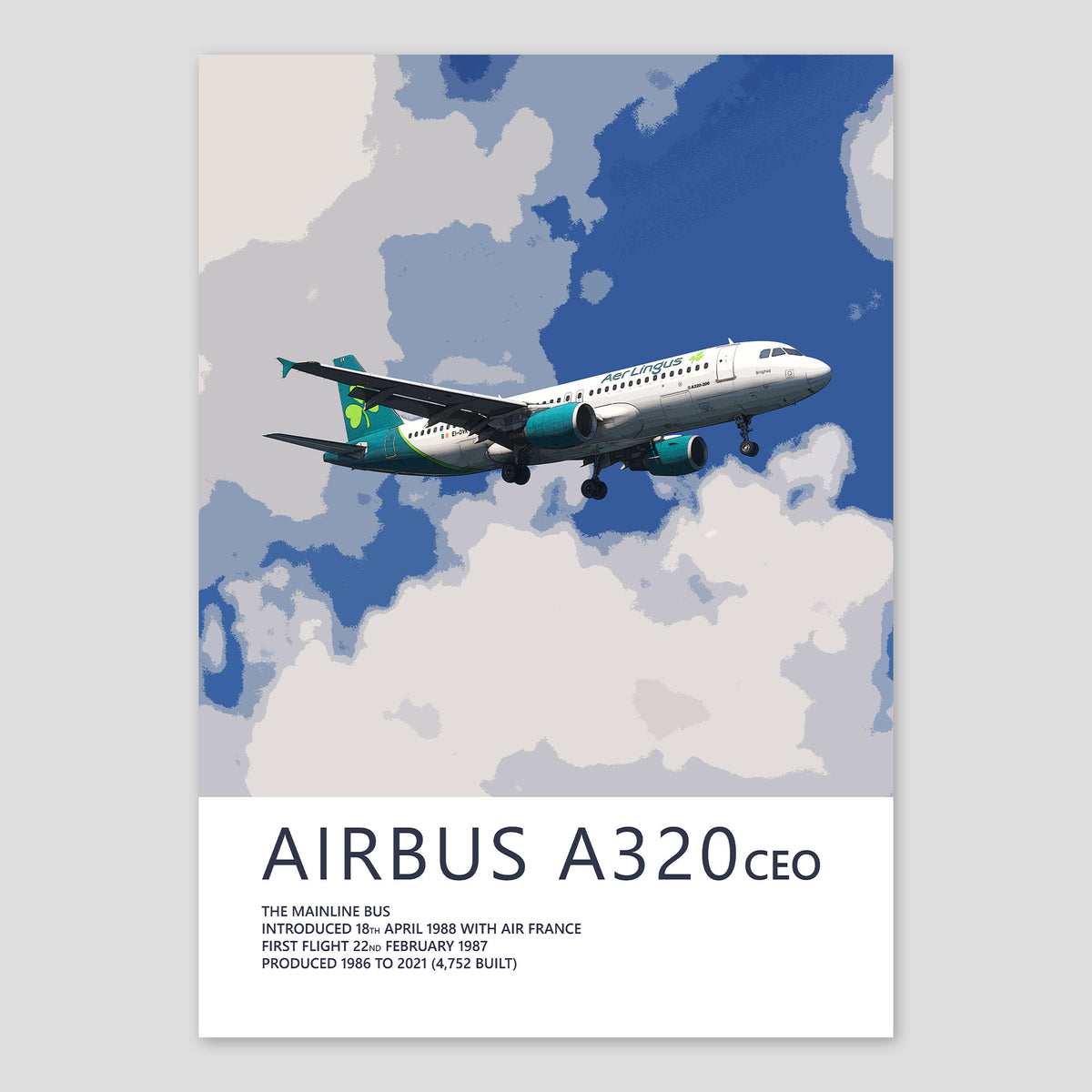 Aer Lingus Airbus A320 Poster – 2019 Livery