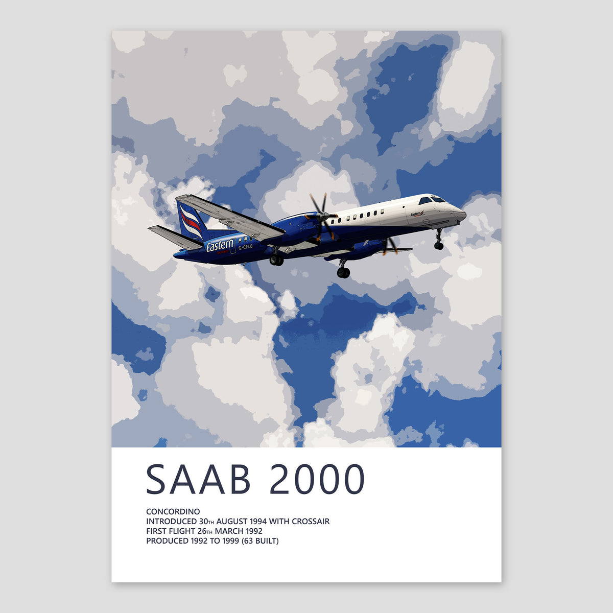 Eastern Airways Saab 2000 Poster