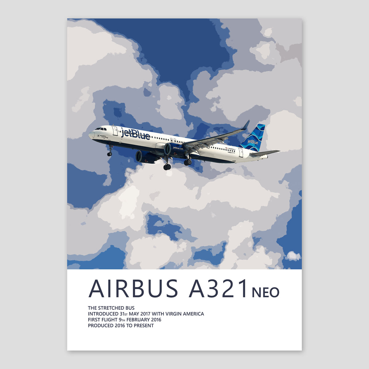 JetBlue Airbus A321 NEO Poster