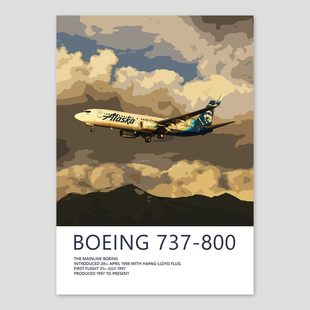 Alaska Airlines Boeing 737-800 Poster