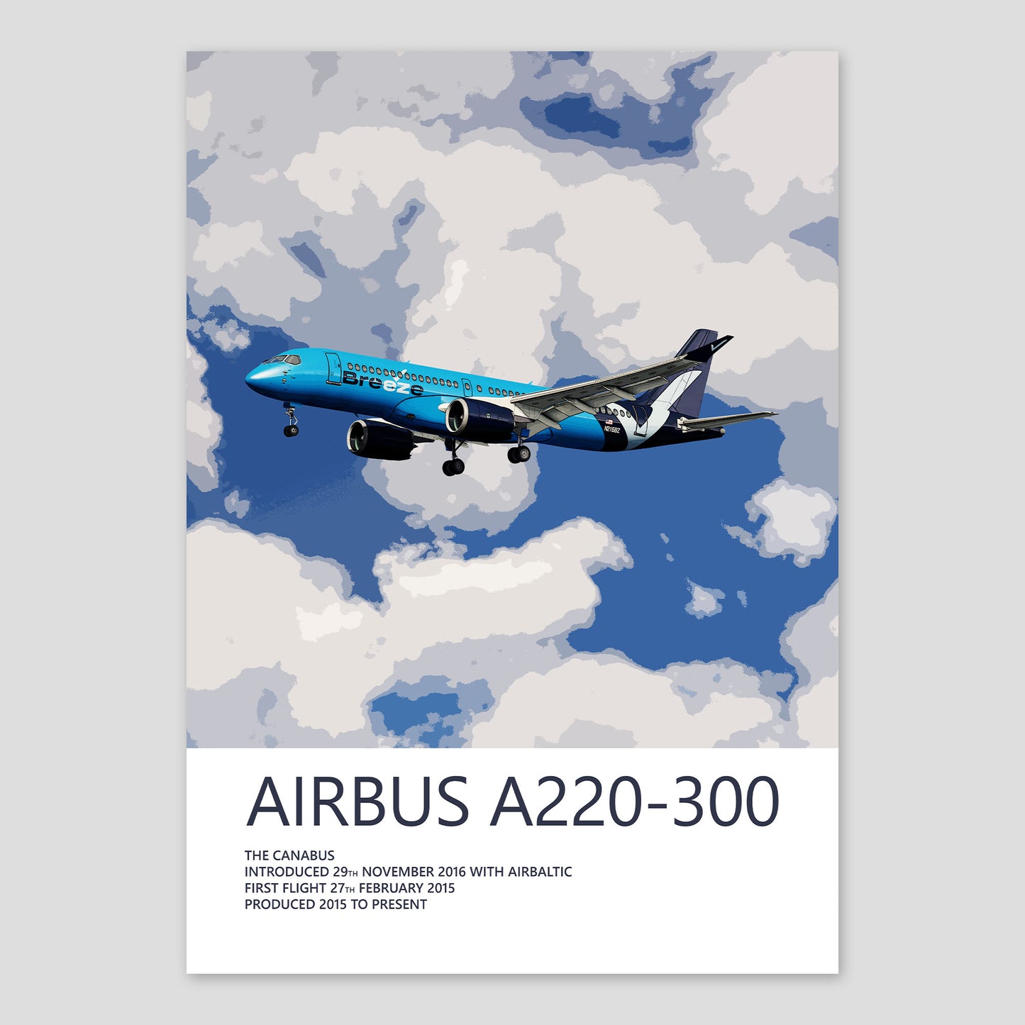 Breeze Airways Airbus A220-300 Poster