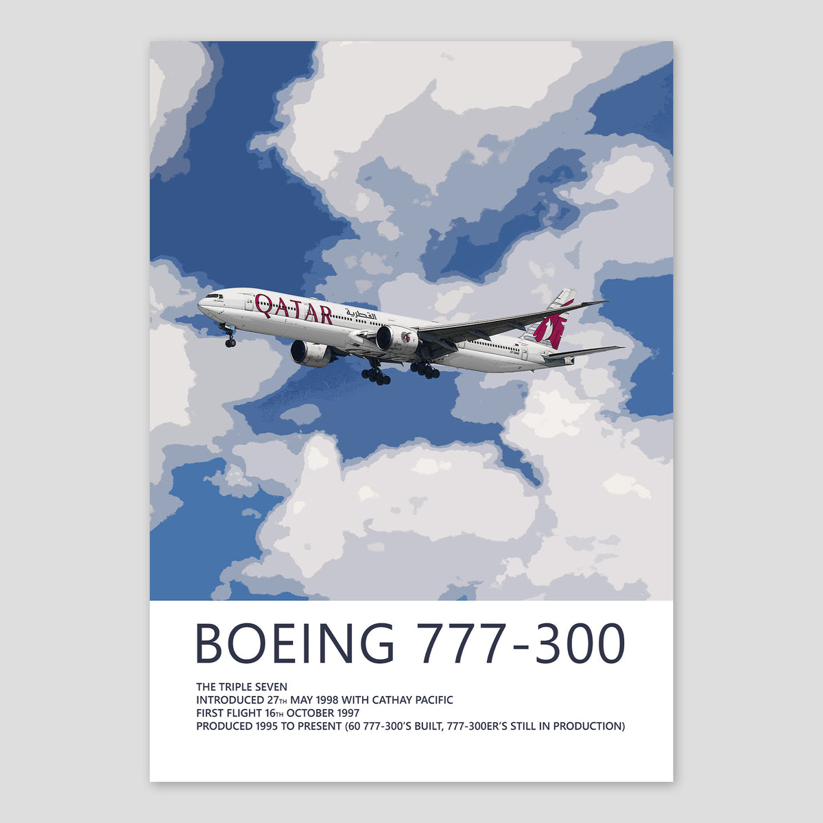Qatar Airways Boeing 777-300 Poster