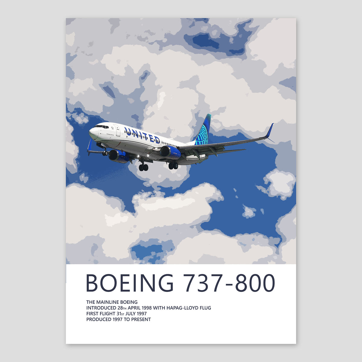 United Airlines Boeing 737-800 Poster