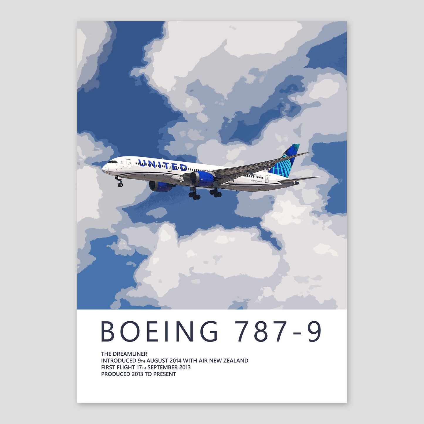 United Airlines Boeing 787-9 Poster