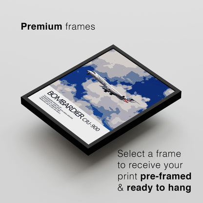 PSA Airlines Bombardier CRJ-900 Poster - American Eagle