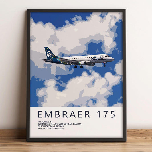 SkyWest Airlines Embraer 175 Poster - Alaska Airlines
