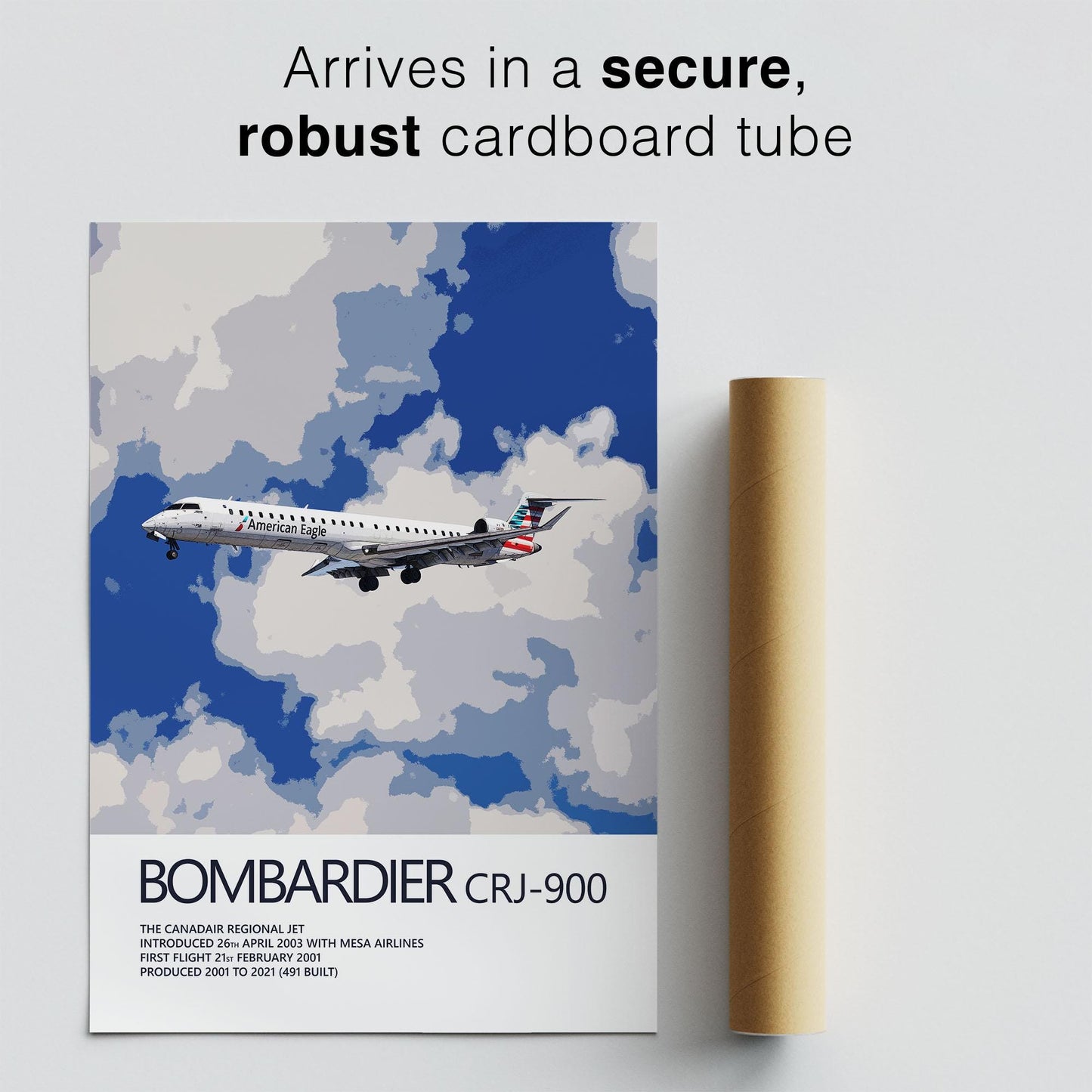 PSA Airlines Bombardier CRJ-900 Poster - American Eagle