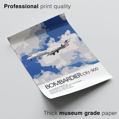 PSA Airlines Bombardier CRJ-900 Poster - American Eagle
