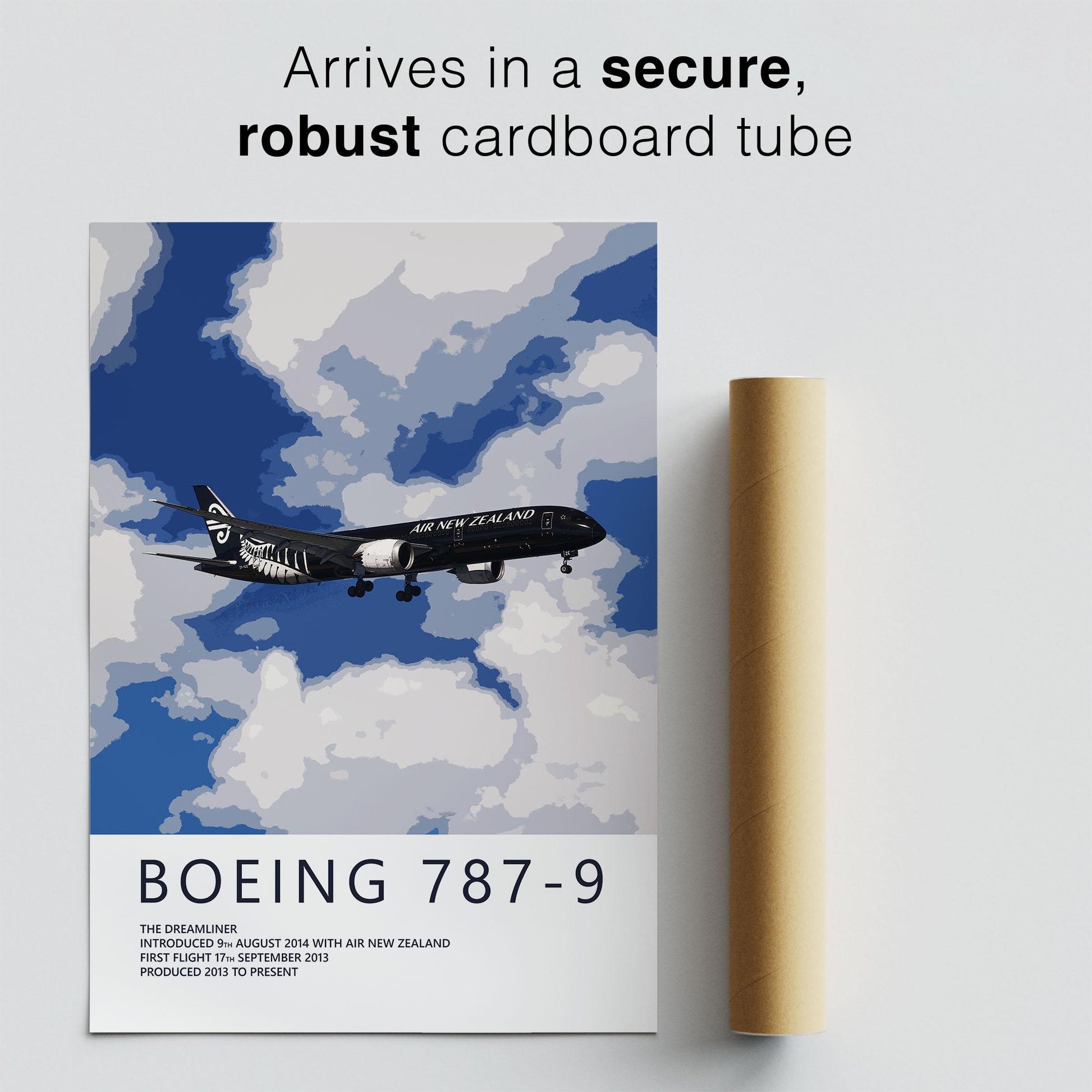 Arrives in a secure, robust cardboard tube