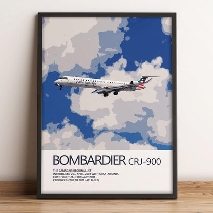 PSA Airlines Bombardier CRJ-900 Poster - American Eagle