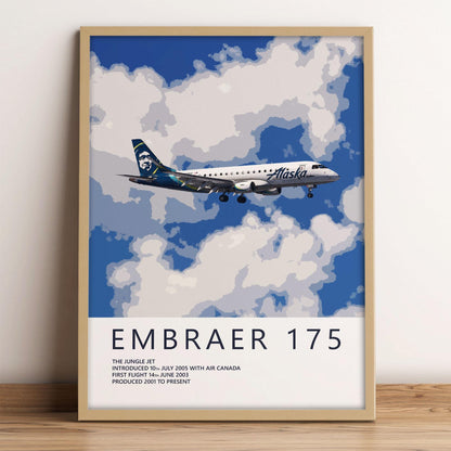 SkyWest Airlines Embraer 175 Poster - Alaska Airlines
