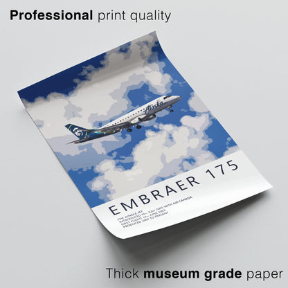 SkyWest Airlines Embraer 175 Poster - Alaska Airlines