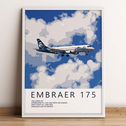 SkyWest Airlines Embraer 175 Poster - Alaska Airlines