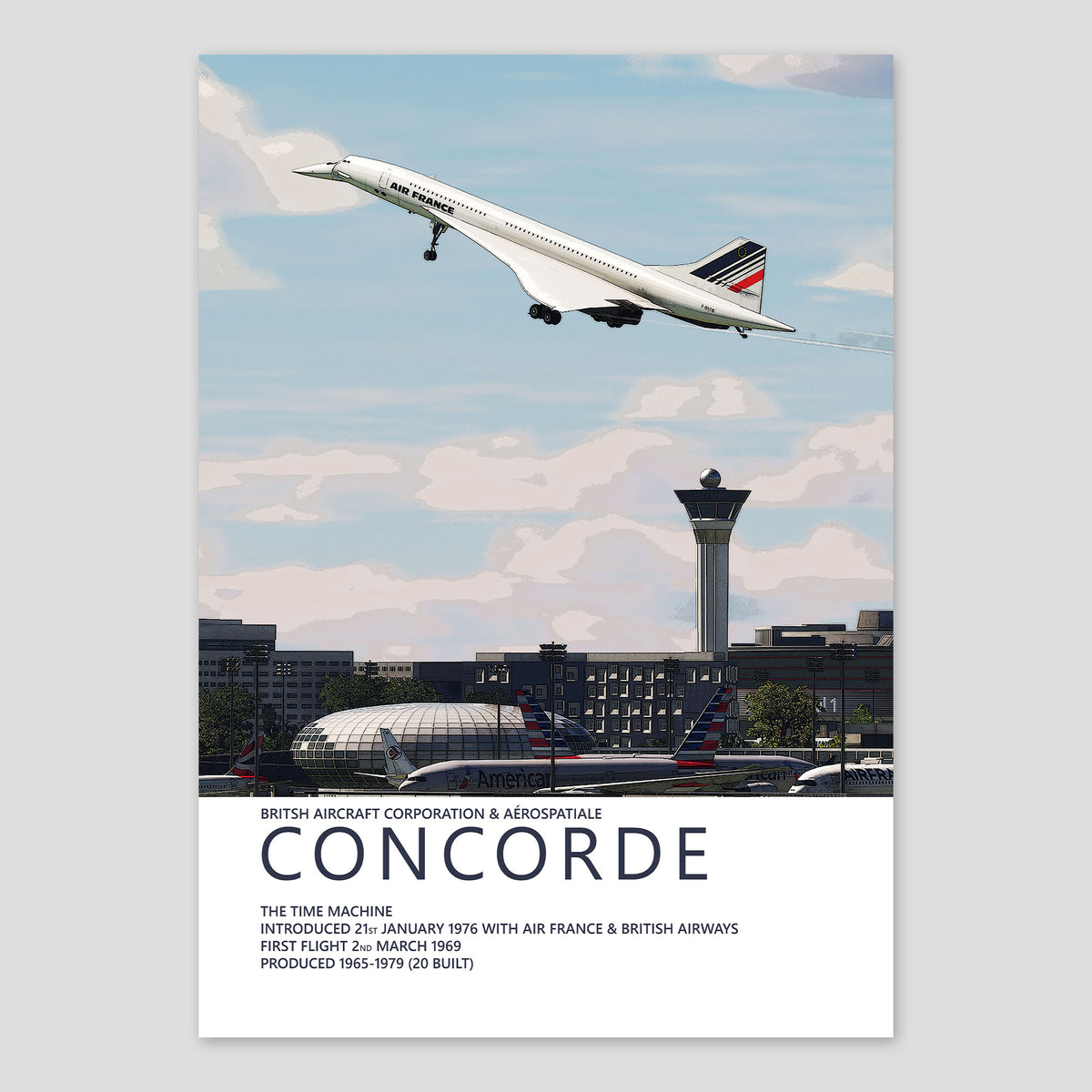 Air France Concorde Poster – Paris Charles de Gaulle Airport