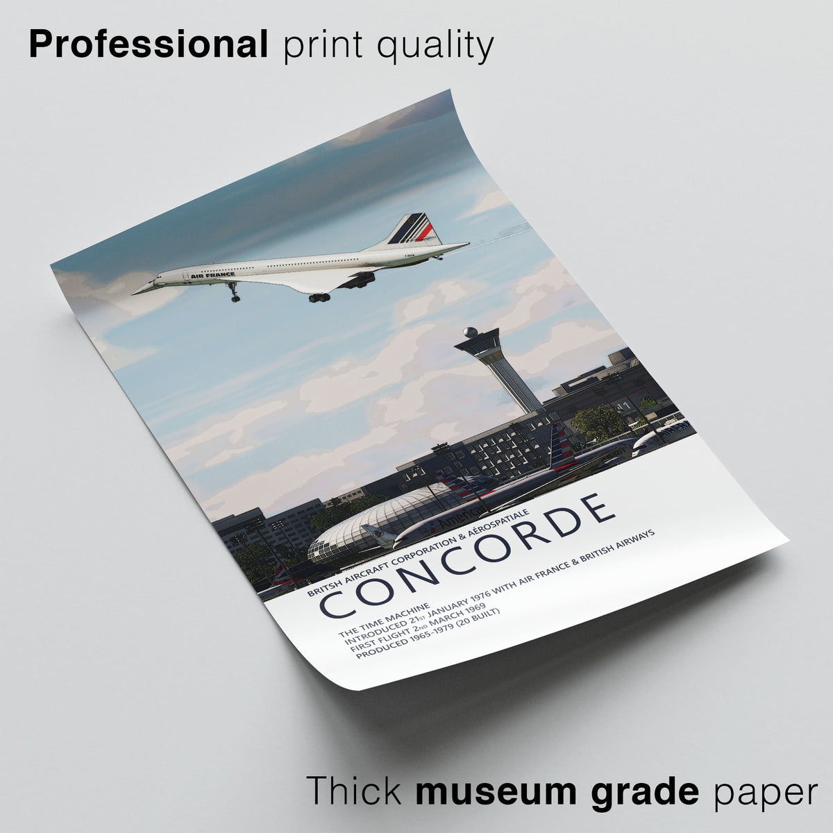 Air France Concorde Poster – Paris Charles de Gaulle Airport