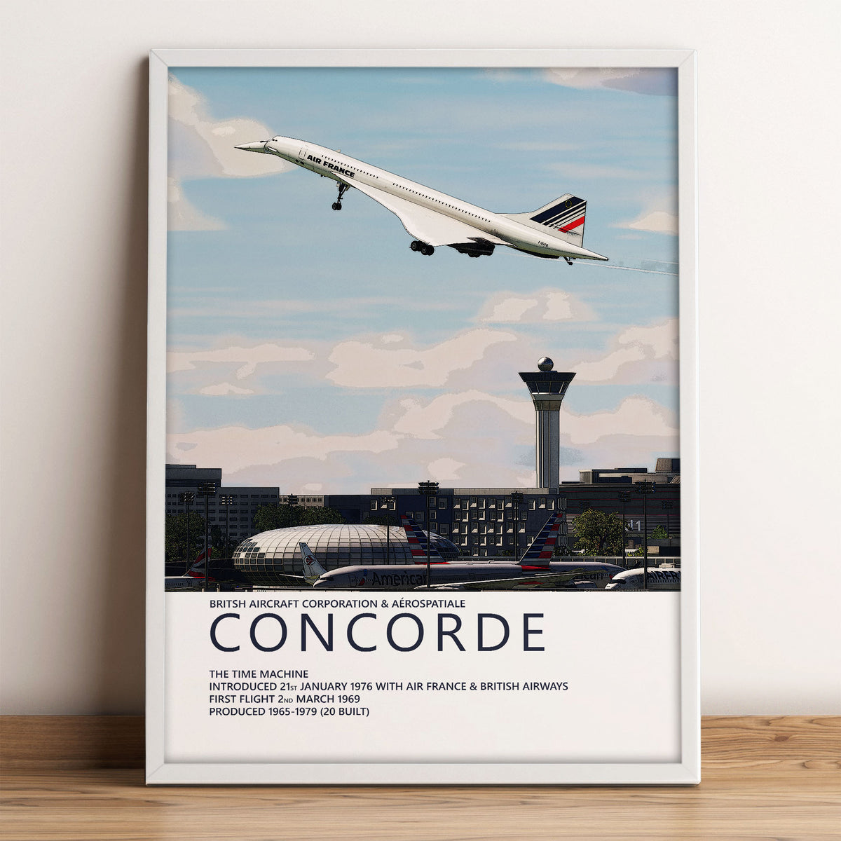 Air France Concorde Poster – Paris Charles de Gaulle Airport