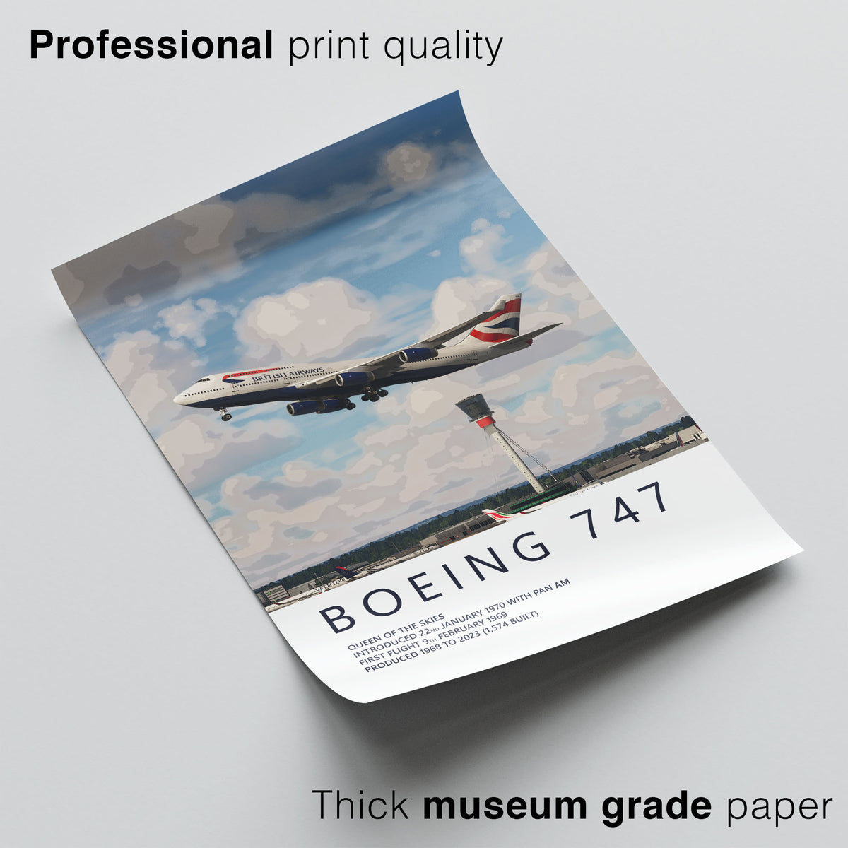 British Airways Boeing 747 Heathrow Poster