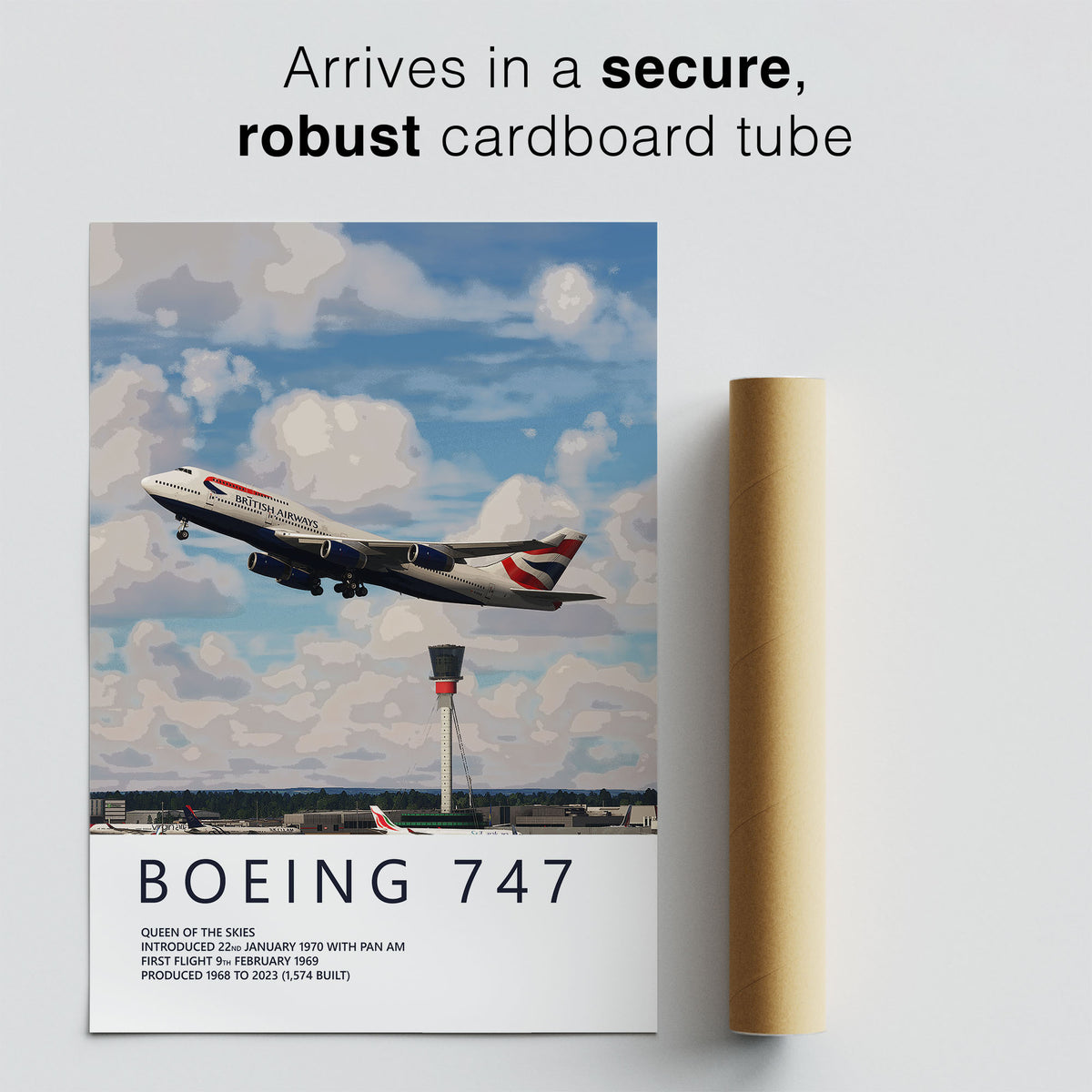 British Airways Boeing 747 Heathrow Poster
