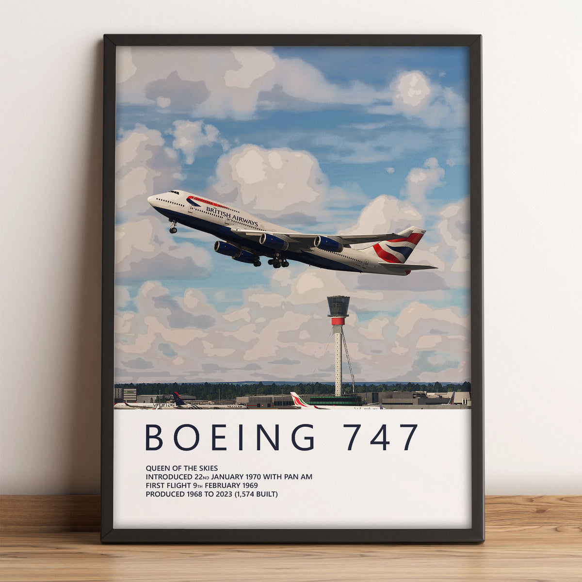 British Airways Boeing 747 Heathrow Poster