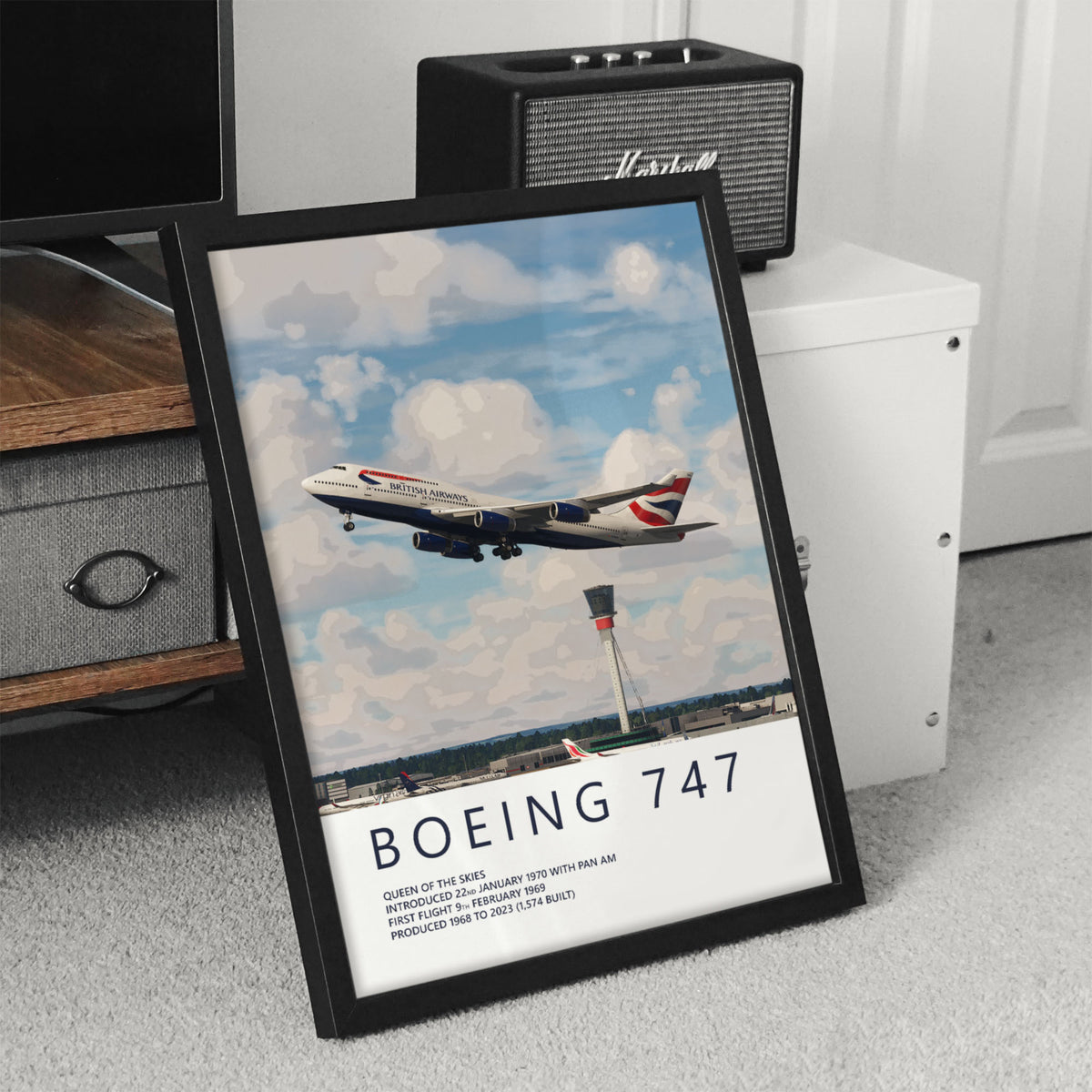 British Airways Boeing 747 Heathrow Poster
