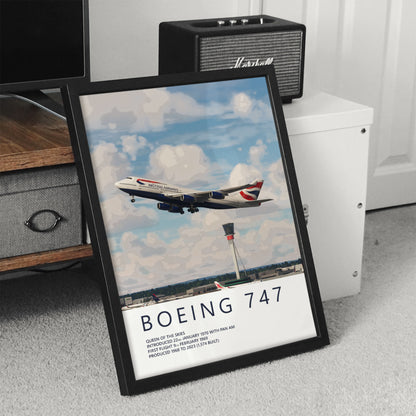 British Airways Boeing 747 Heathrow Poster
