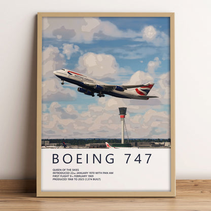British Airways Boeing 747 Heathrow Poster