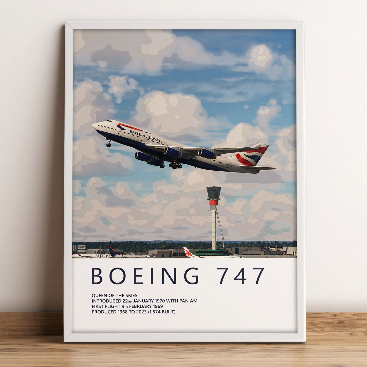 British Airways Boeing 747 Heathrow Poster