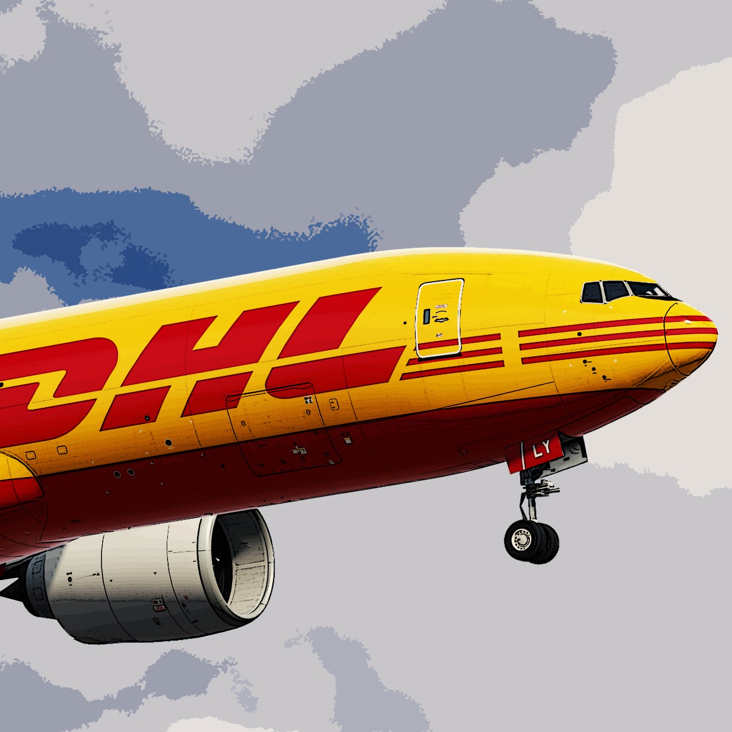 DHL Boeing 777F Poster (Opb. DHL Air UK)