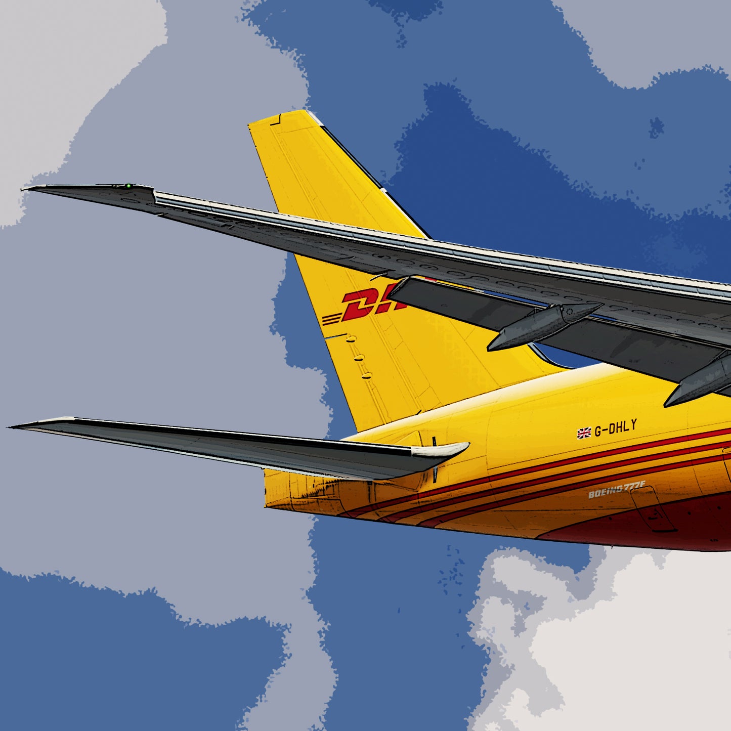 DHL Boeing 777F Poster (Opb. DHL Air UK)