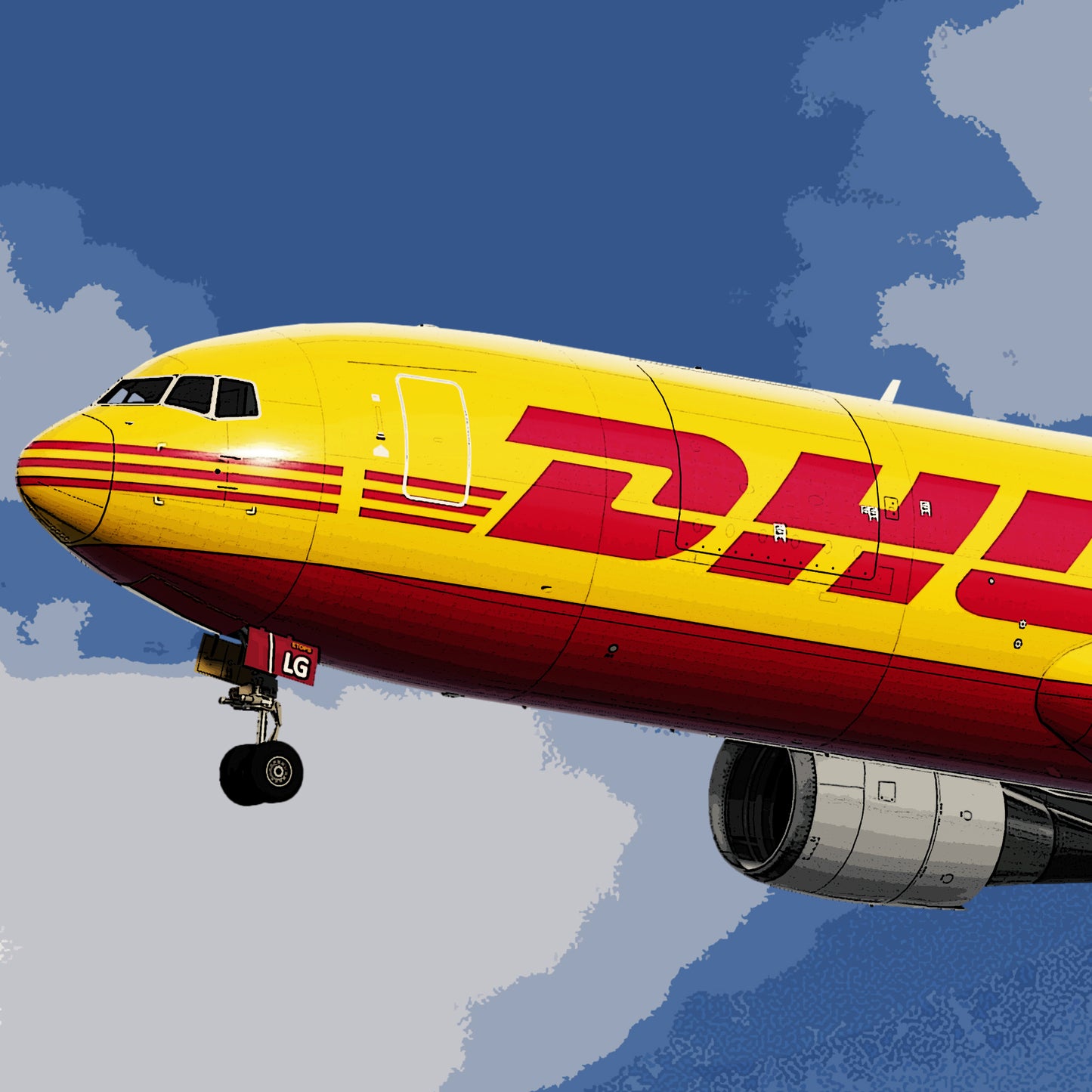 DHL Boeing 767 Poster (Opb. DHL Air UK)