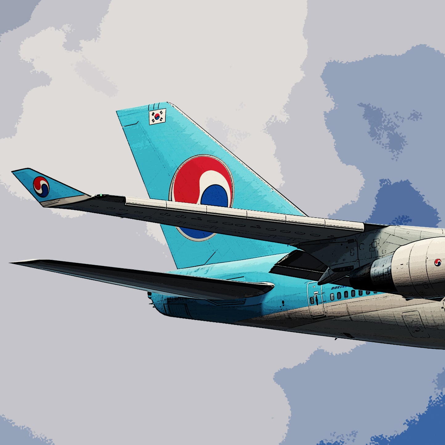 Korean Air Boeing 747 Poster