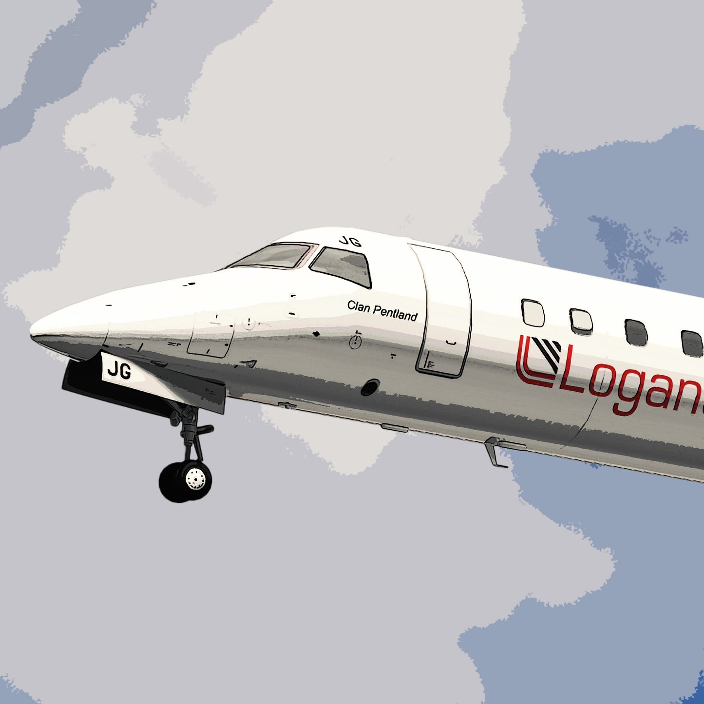 Loganair Embraer ERJ145 Poster