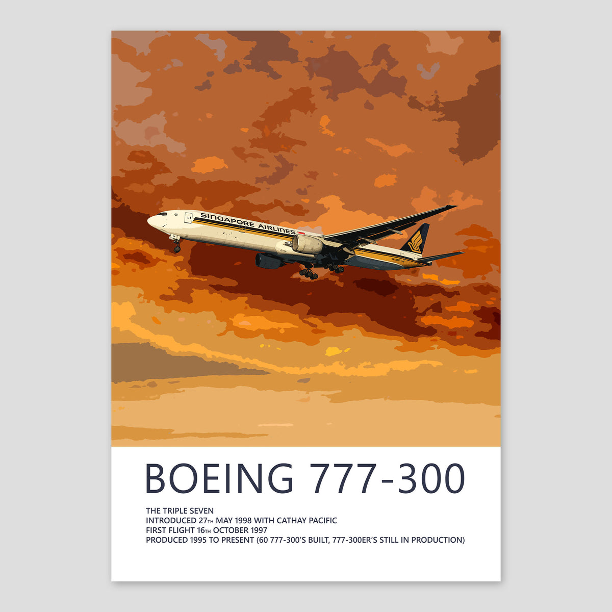 Singapore Airlines Boeing 777-300 Poster