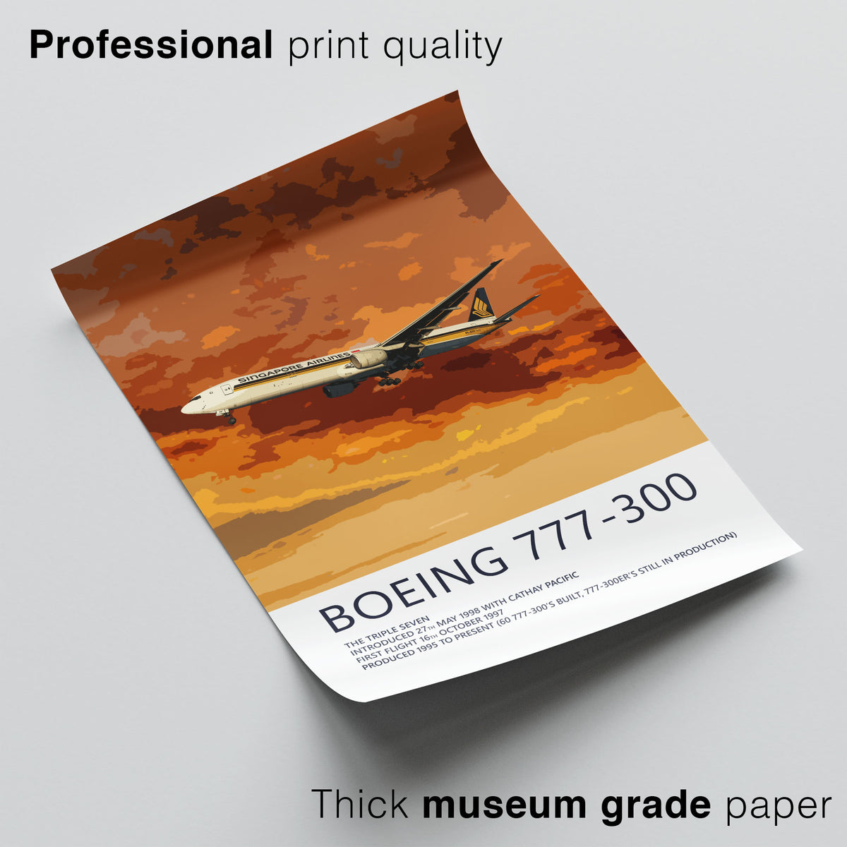Singapore Airlines Boeing 777-300 Poster