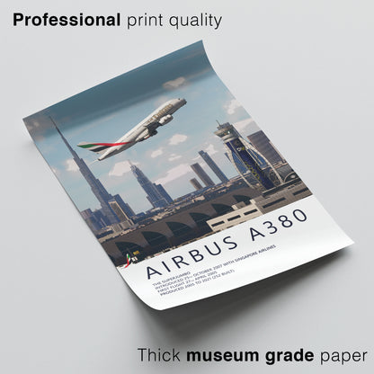 Emirates Airbus A380 Poster – Dubai Skyline