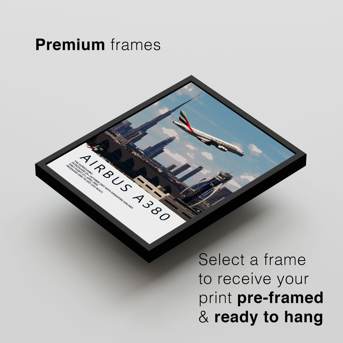 Emirates Airbus A380 Poster – Dubai Skyline