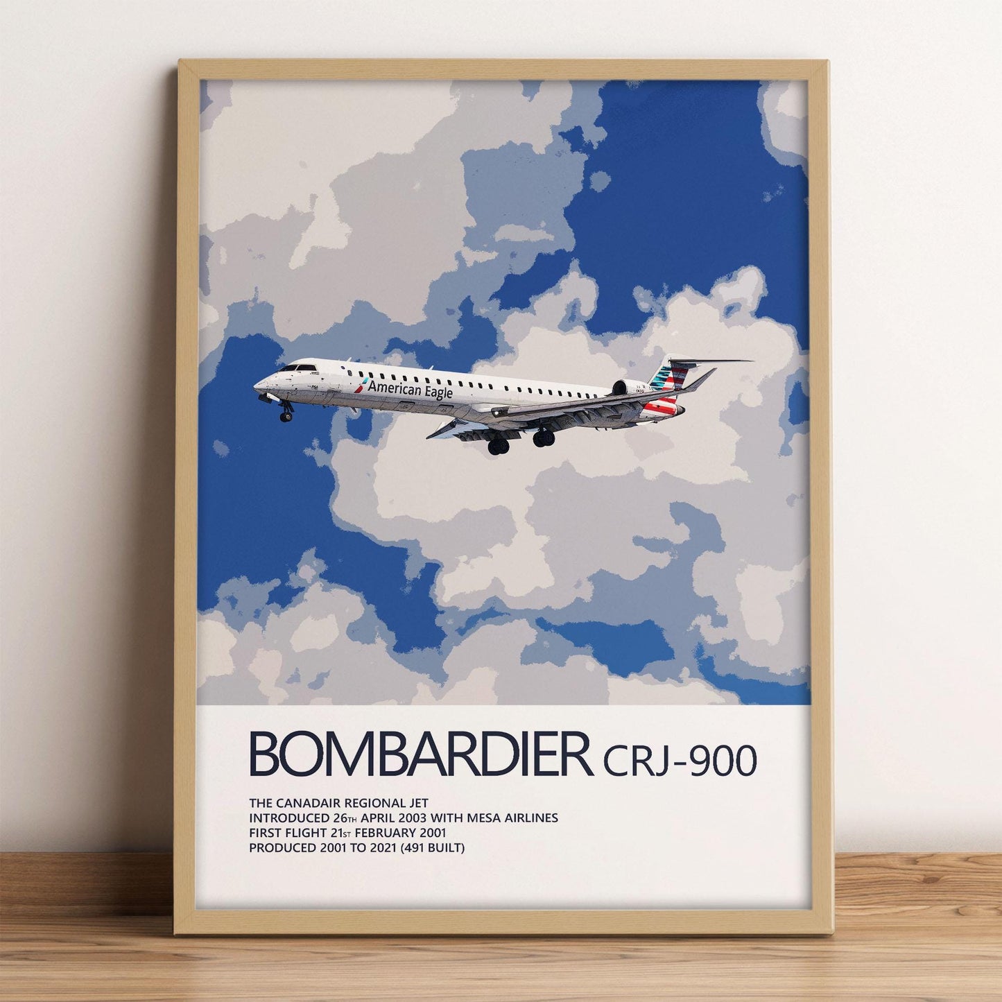 PSA Airlines Bombardier CRJ-900 Poster - American Eagle