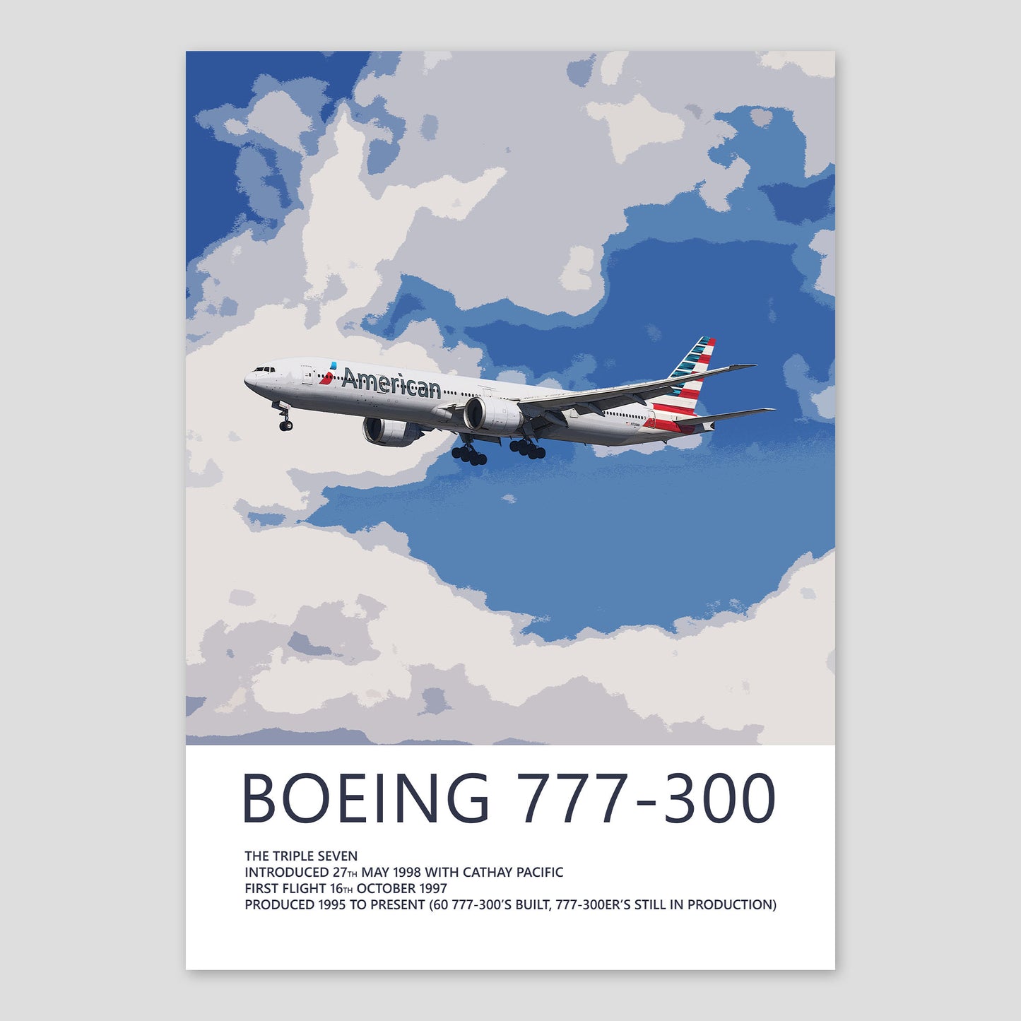 American Airlines Boeing 777-300 Poster