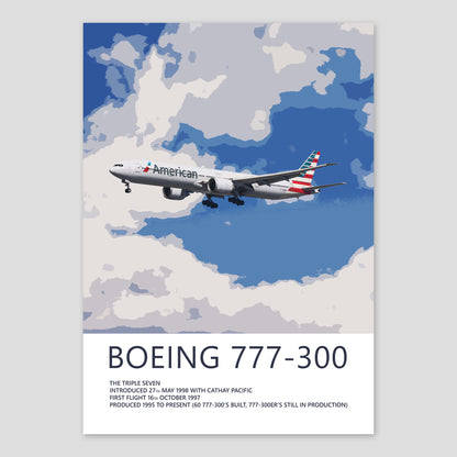 American Airlines Boeing 777-300 Poster