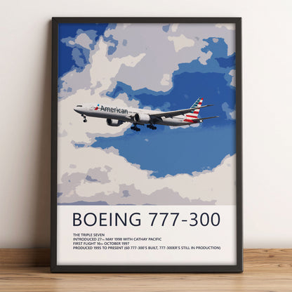 American Airlines Boeing 777-300 Poster