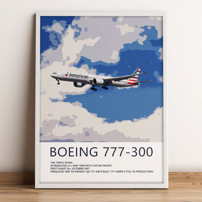 American Airlines Boeing 777-300 Poster
