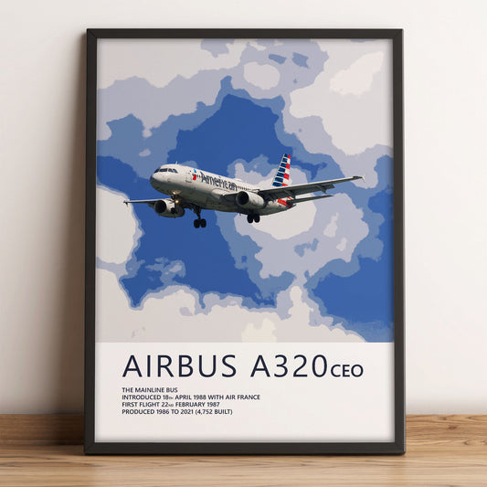 American Airlines Airbus A320 Poster