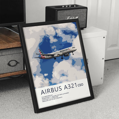 American Airlines Airbus A321 Poster