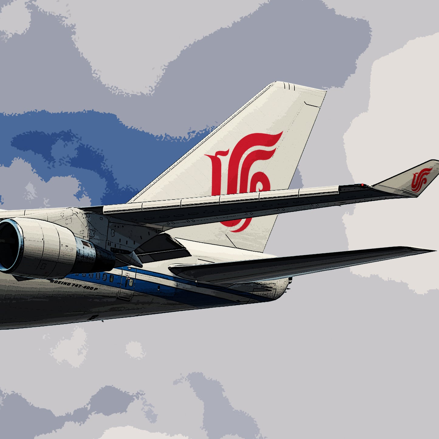 Air China Boeing 747 Poster