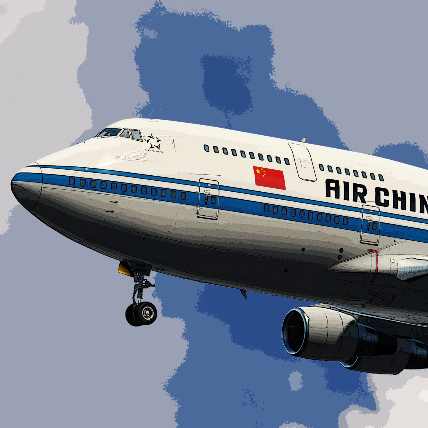 Air China Boeing 747 Poster