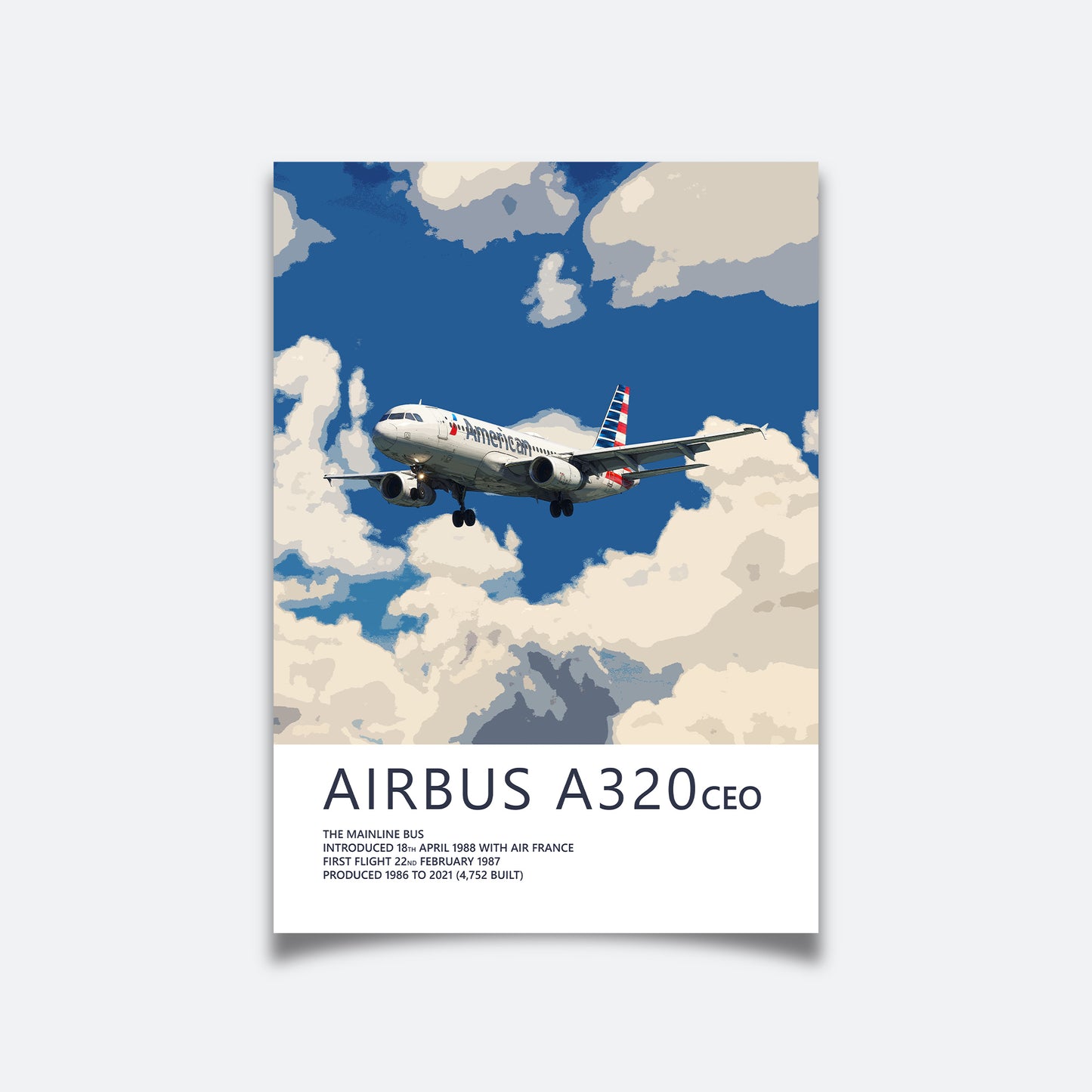 American Airlines Airbus A320 Poster