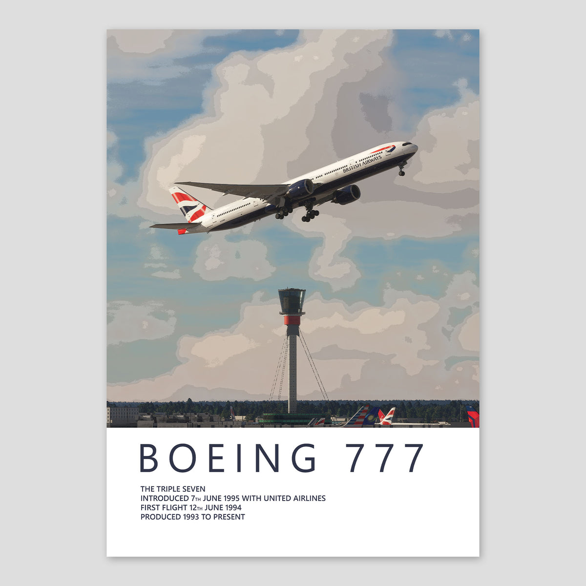 British Airways Boeing 777 Heathrow Poster