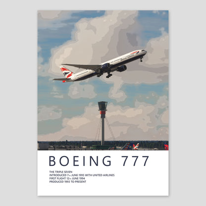 British Airways Boeing 777 Heathrow Poster