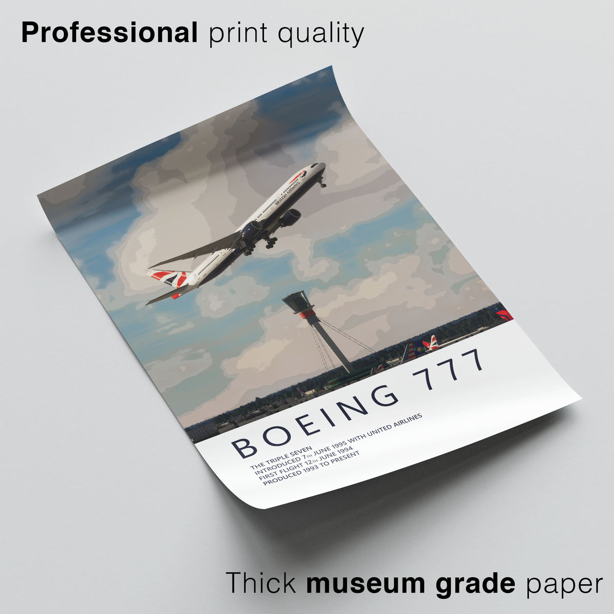 British Airways Boeing 777 Heathrow Poster